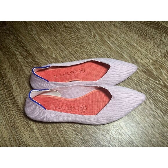 Rothy’s Pink Knit In The Point Slip On Flats Women’s Size 7.5 - Picture 4 of 6